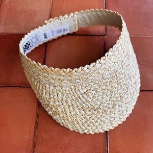 Beach Riot Straw Visor One Size Wide Brim Summer Headwear NWOT
